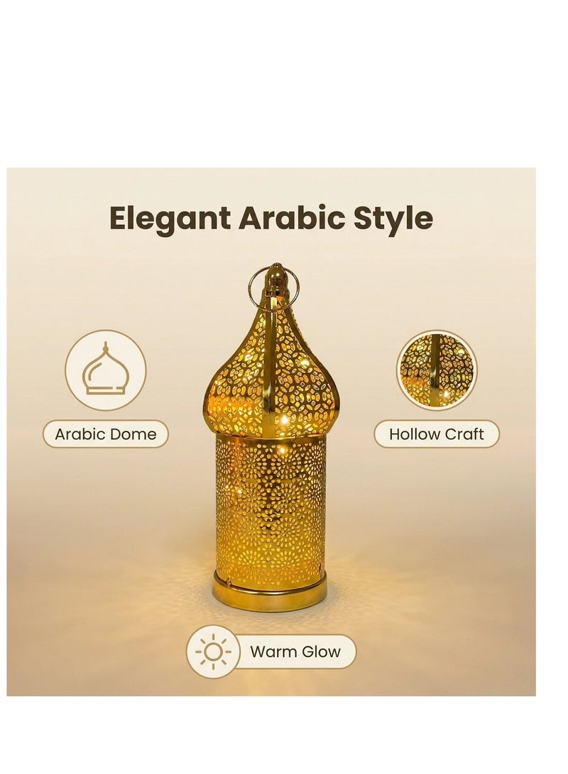 Y&D Ramadan Hollowed-out Led Lantern Iron Lantern Home Bedroom Living Room Decorative Lights - Image 3